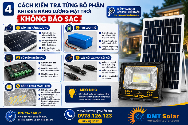 N&ecirc;n kiểm tra lần lượt từng bộ phận của đ&egrave;n NLMT
