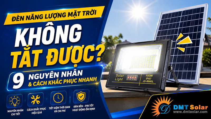 T&igrave;m hiểu t&igrave;nh trạng đ&egrave;n năng lượng mặt trời kh&ocirc;ng tắt được
