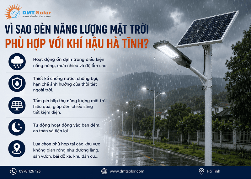 Đ&egrave;n năng lượng mặt trời được sử dụng tại H&agrave; Tĩnh