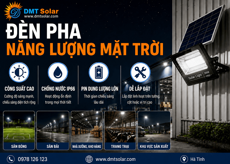 H&igrave;nh ảnh sử dụng đ&egrave;n pha năng lượng mặt trời