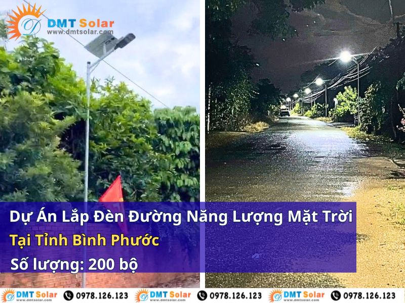 Dự &aacute;n lắp đặt 200 bộ đ&egrave;n đường năng lượng mặt trời tại B&igrave;nh Phước