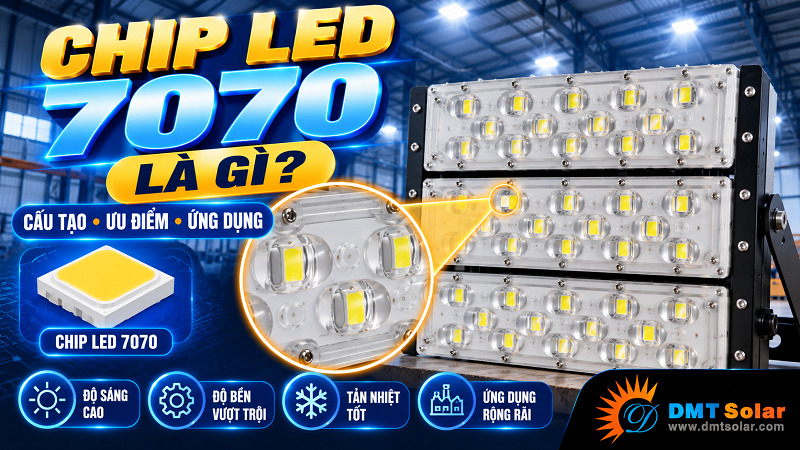 Chip LED 7070 ng&agrave;y c&agrave;ng được ứng dụng rộng r&atilde;i trong c&aacute;c hệ thống chiếu s&aacute;ng c&ocirc;ng suất cao