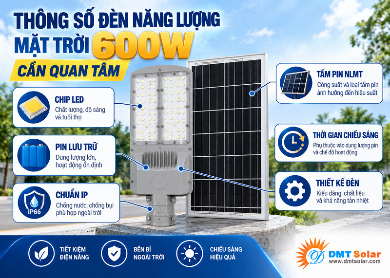 Bạn cần quan t&acirc;m đến chip LED khi mua đ&egrave;n năng lượng mặt trời c&oacute; mức c&ocirc;ng suất 600W