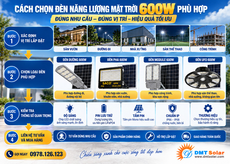 Ch&uacute; &yacute; m&agrave;u sắc &aacute;nh s&aacute;ng khi chọn đ&egrave;n năng lượng 600W