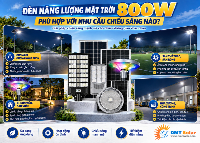 C&aacute;c khu vực ph&ugrave; hợp lắp đ&egrave;n solar 800W
