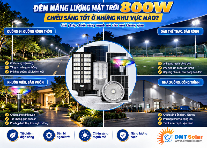 Những khu vực ph&ugrave; hợp để lắp đ&egrave;n NLMT 800W