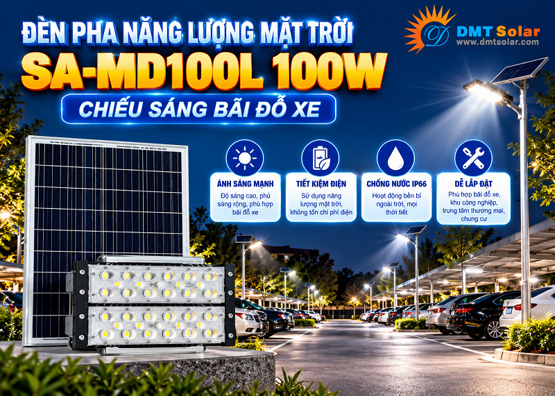 Đ&egrave;n pha 2 Module LED SMD 7070 100W SA-MD100L cho b&atilde;i đỗ xe