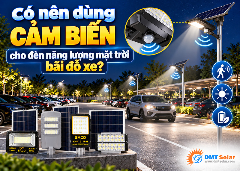 ạn n&ecirc;n sử dụng cảm biến cho đ&egrave;n năng lượng mặt trời b&atilde;i đỗ xe để tự động điều chỉnh độ s&aacute;ng