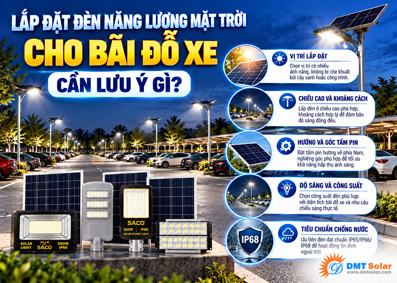 Khi lắp đặt đ&egrave;n năng lượng mặt trời cho b&atilde;i đỗ xe cần ch&uacute; &yacute; vệ sinh định kỳ tấm pin