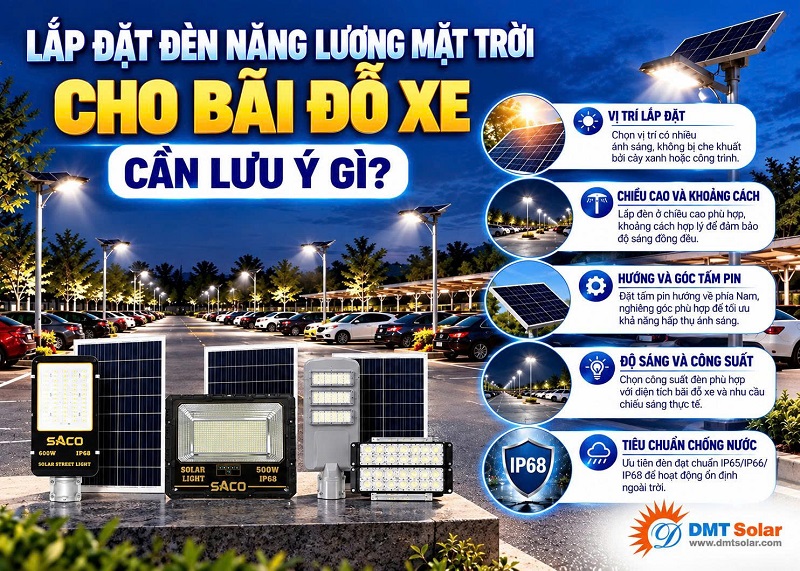 Khi lắp đặt đ&egrave;n năng lượng mặt trời cho b&atilde;i đỗ xe cần ch&uacute; &yacute; vệ sinh định kỳ tấm pin