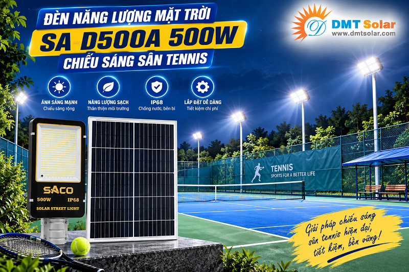 Đ&egrave;n năng lượng mặt trời cho s&acirc;n tennis SA-D500A 500W