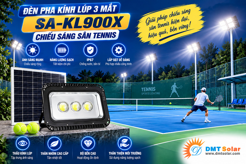 Đ&egrave;n pha pha k&iacute;nh l&uacute;p 3 mắt SA-KL900X chiếu s&aacute;ng s&acirc;n tennis