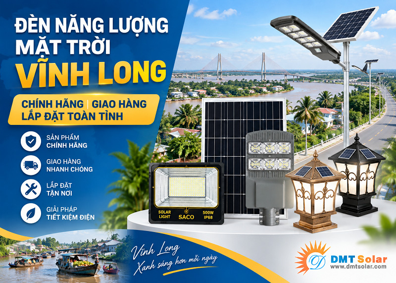 Cung cấp đ&egrave;n năng lượng mặt trời Vĩnh Long