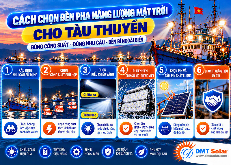 Chọn đ&egrave;n pha năng lượng mặt trời cho t&agrave;u thuyền cần ch&uacute; &yacute; đến chỉ số IP