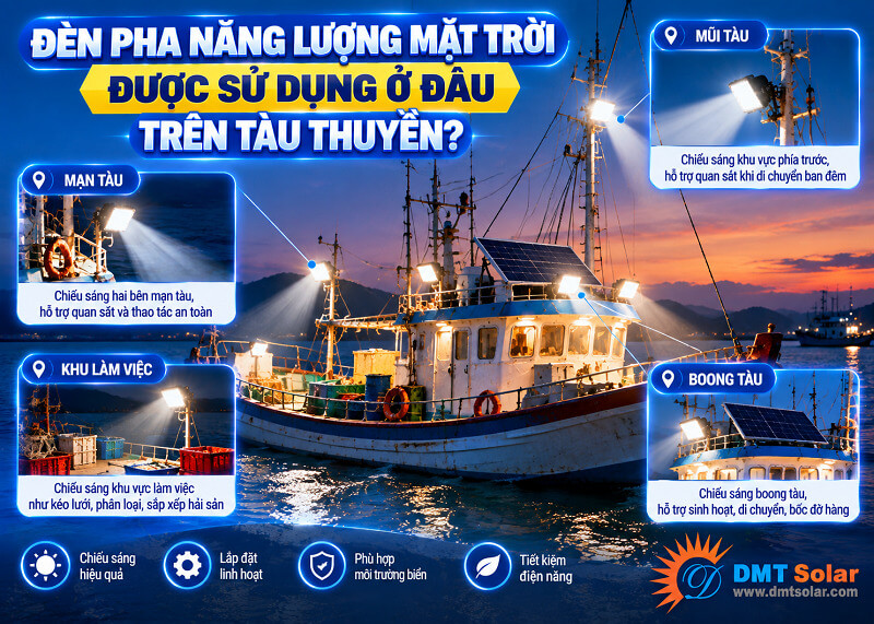 Mũi t&agrave;u l&agrave; vị tr&iacute; th&iacute;ch hợp để lắp đặt đ&egrave;n pha năng lượng mặt trời