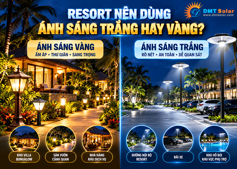 Với khu vực cần t&iacute;nh an ninh cao như b&atilde;i đỗ xe th&igrave; n&ecirc;n chọn m&agrave;u sắc &aacute;nh s&aacute;ng trắng