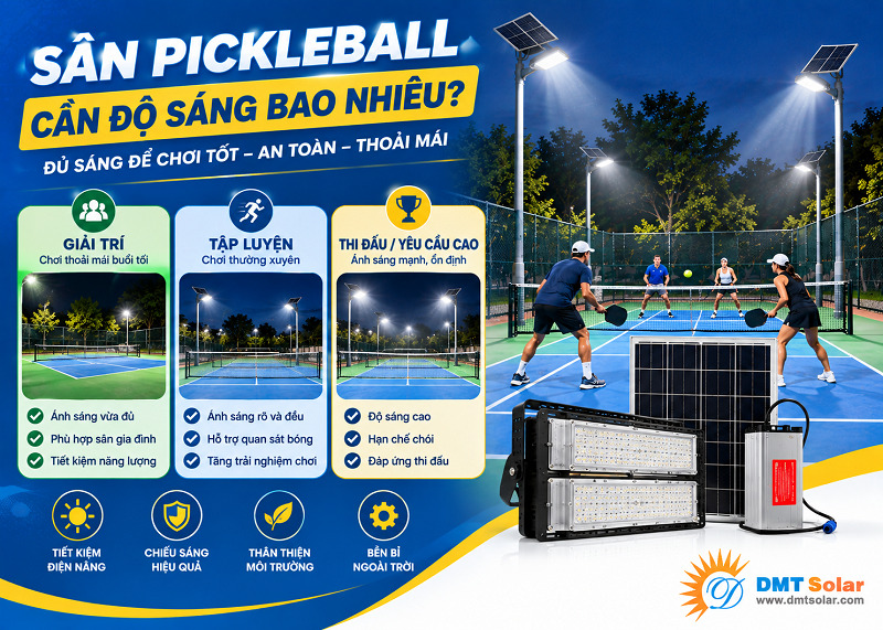 Độ s&aacute;ng ti&ecirc;u chuẩn của s&acirc;n pickleball
