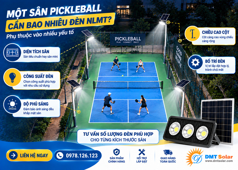Số lượng đ&egrave;n cho một s&acirc;n pickleball