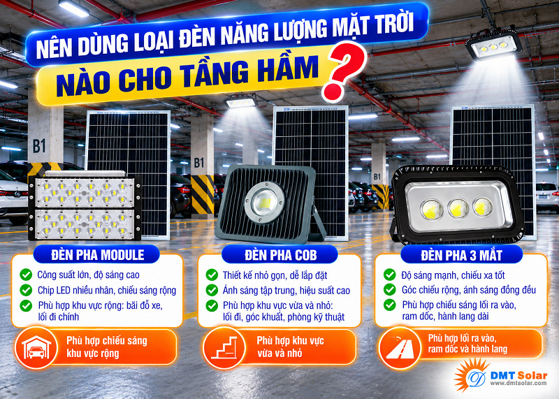 3 d&ograve;ng đ&egrave;n ph&ugrave; hợp để lắp tầng hầm