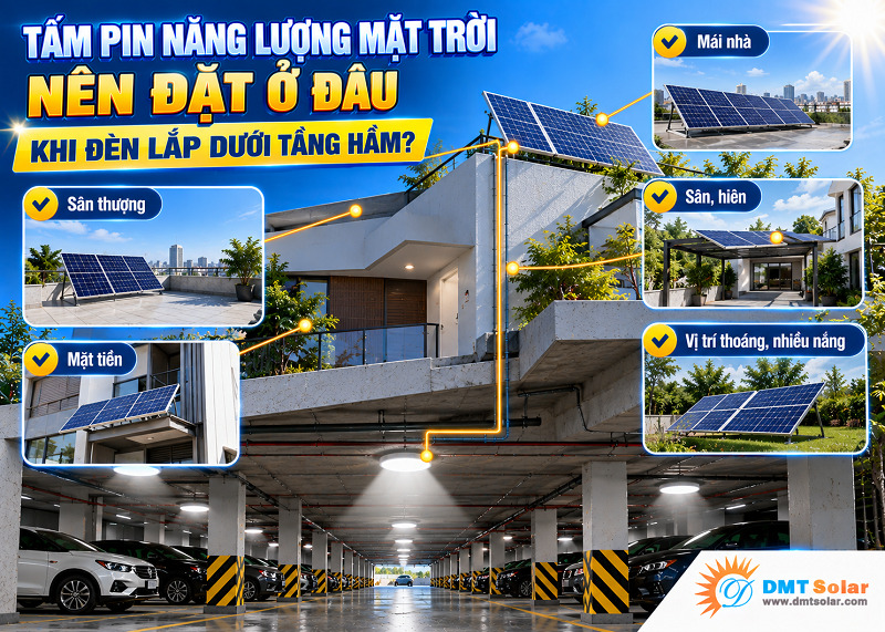 Lắp tấm pin mặt trời ở khu vực c&oacute; nắng