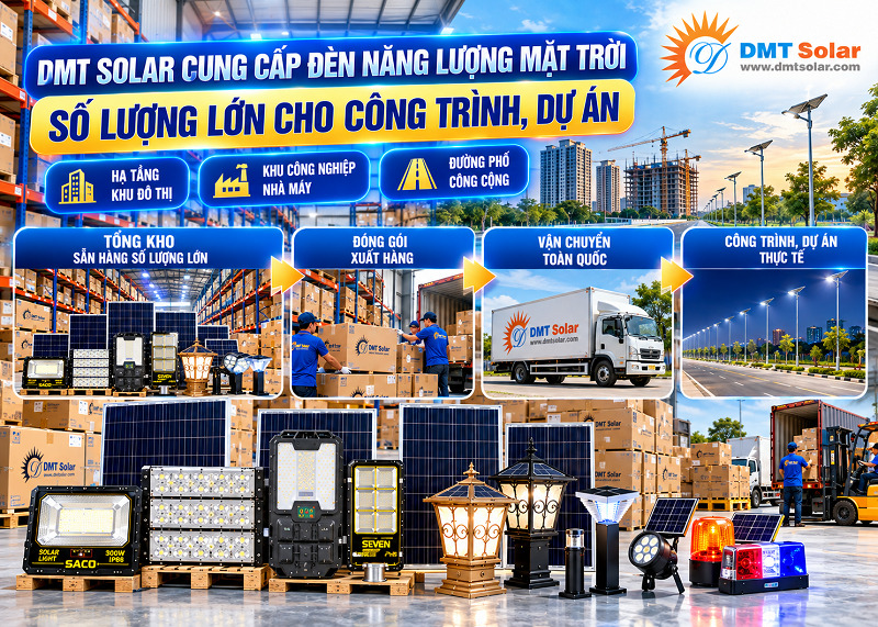 DMT Solar cung cấp đ&egrave;n năng lượng mặt trời số lượng lớn