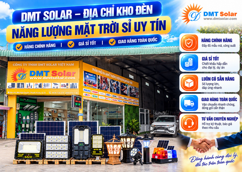 DMT Solar l&agrave; thương hiệu đ&egrave;n năng lượng mặt trời lu&ocirc;n đặt chất lượng l&ecirc;n h&agrave;ng đầu