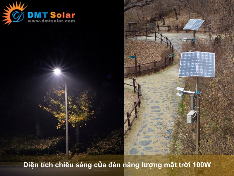 Khả năng chiếu sáng với diện tích rộng của đèn năng lượng 100W solar ligt