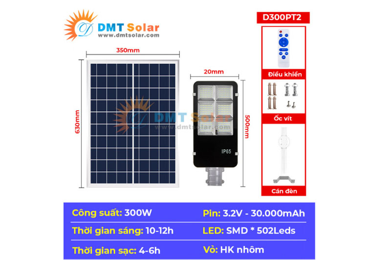 Đèn đường năng lượng mặt trời XB-T300 công suất 300W