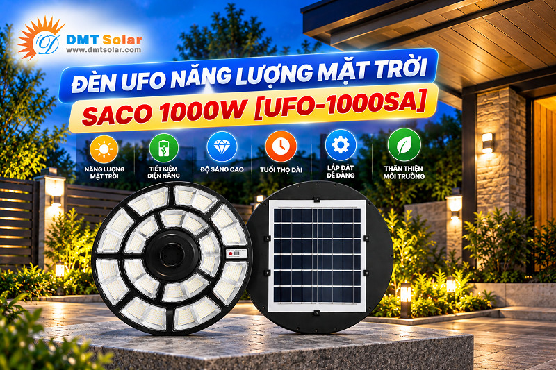 Đ&egrave;n UFO năng lượng mặt trời Saco 1000W UFO-1000SA