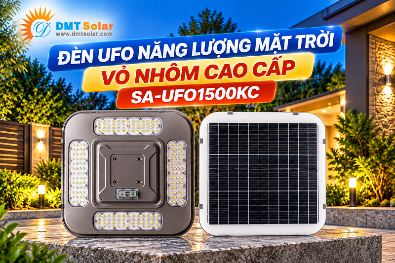 Đ&egrave;n UFO năng lượng mặt trời vỏ nh&ocirc;m cao cấp SA-UFO1500KC