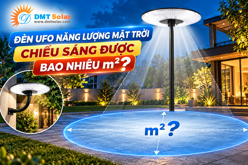 Diện t&iacute;ch chiếu s&aacute;ng của đ&egrave;n đĩa bay năng lượng mặt trời phụ thuộc v&agrave;o nhiều yếu tố
