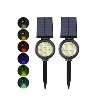 Đèn rọi tiểu cảnh sân vườn năng lượng mặt trời DMT-RC07A (7Led - 7 Màu)